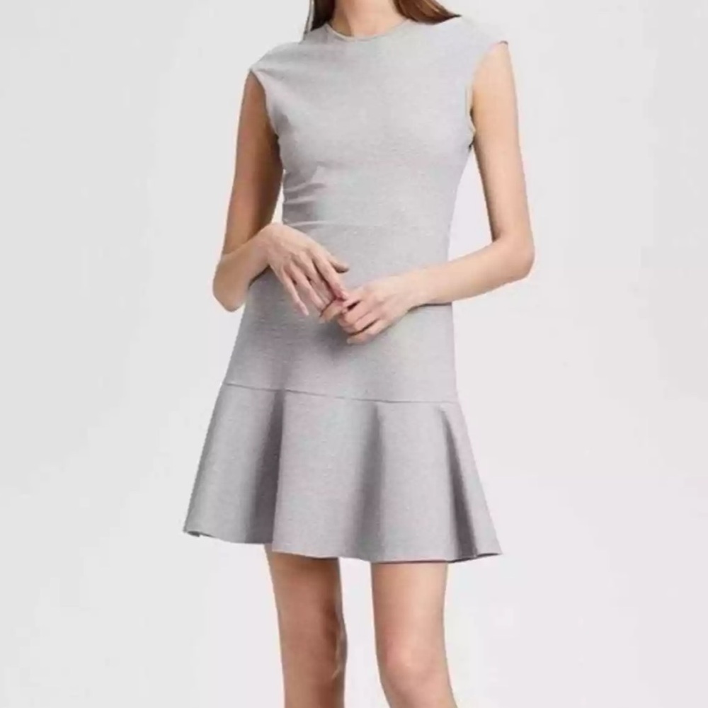 Theory Ponte Essential Fit n Flare Black & White Mini Dress size 0 tennis
